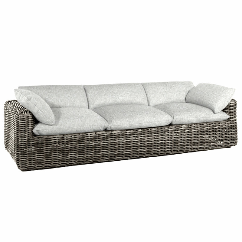 Montecito Woven Sofa - Raffia, No Welt, Raffia, Bali Pearl