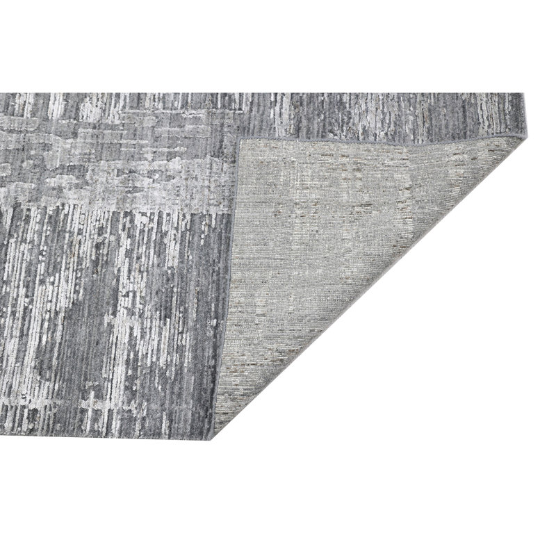 Abstract Area Rug in Ivory, Rectangle 6' x 9'