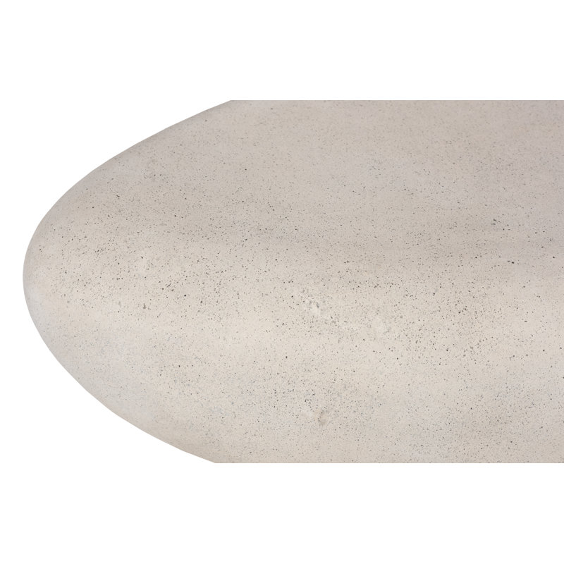 Contemporary White Oval Wood Outdoor Coffee Table 42"x26"