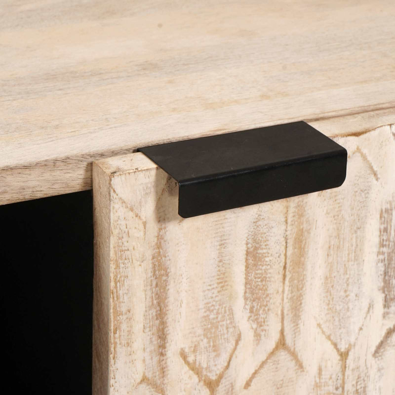 90cm Sideboard, Black/White Wash 