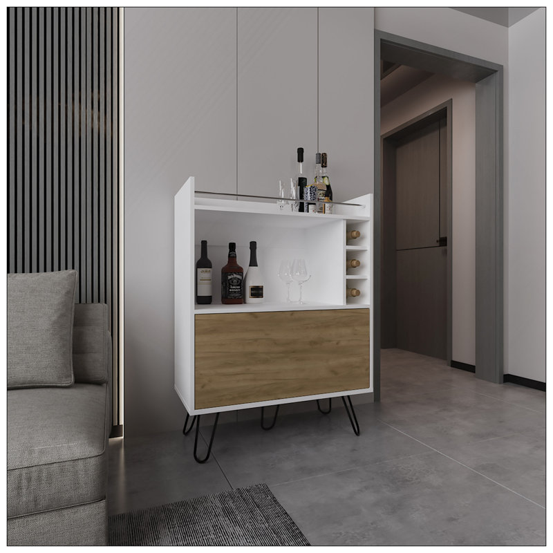 Bar, 1 porte, 4 tablettes