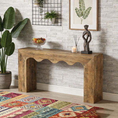 Table d'entrée en bois pour canapé avec rangement