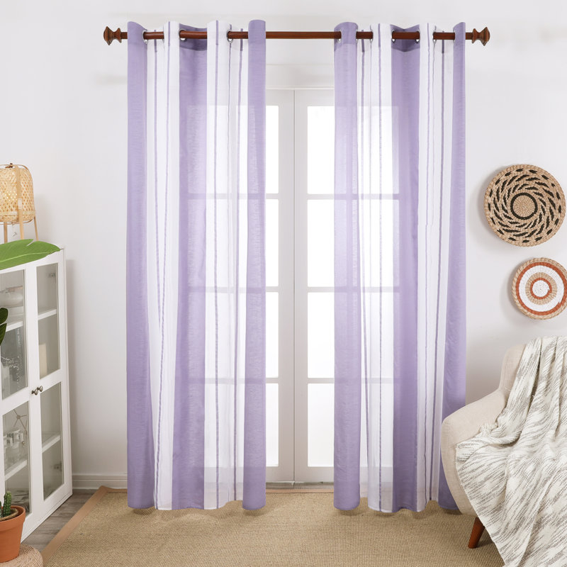 Dearious Sheer Curtain Pair, Width 140 x Drop 183 cm, Purple