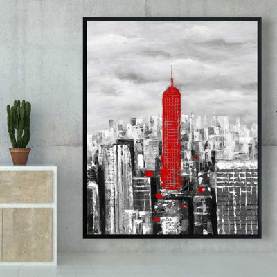Toile Empire State Building - décor de chambre à coucher industriel