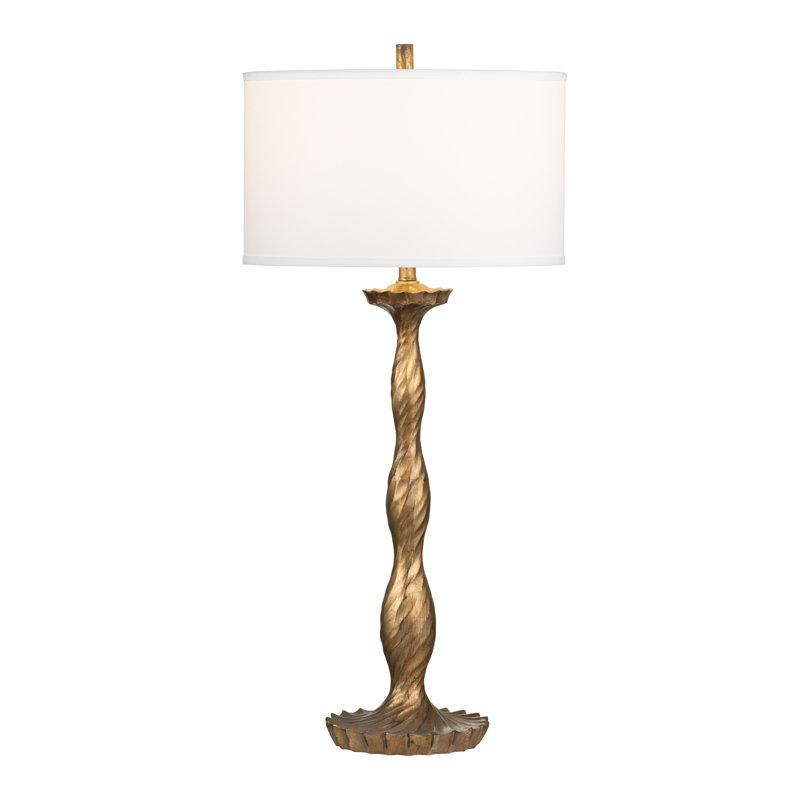 40.5" Resin Table Lamp With White Shade