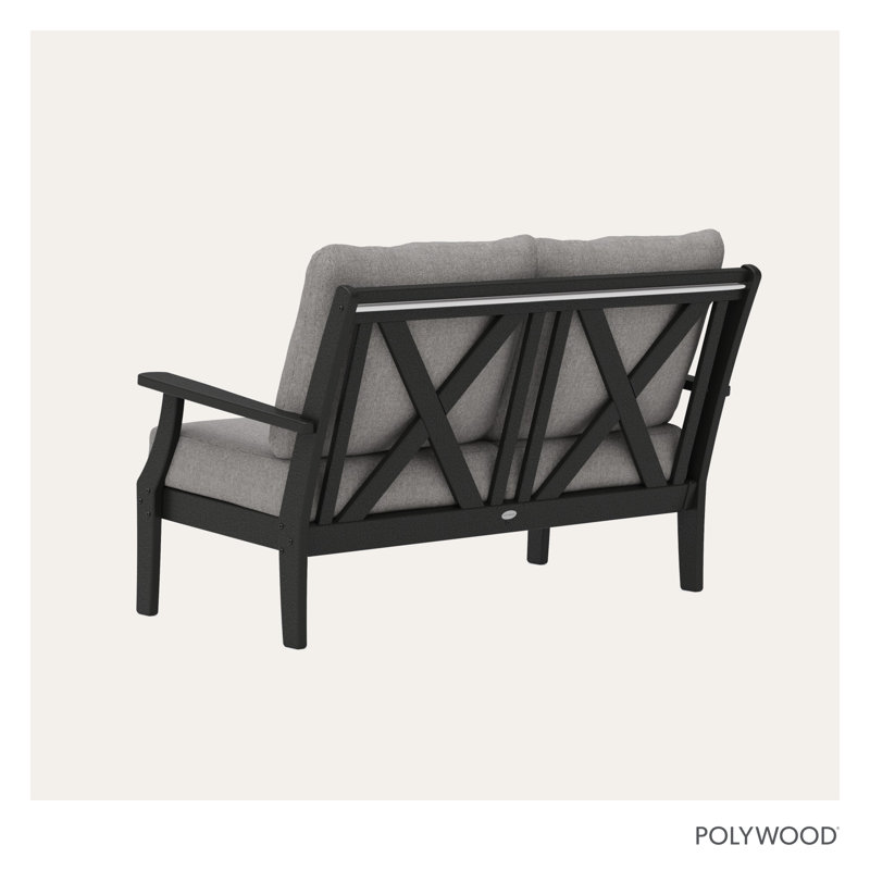 Braxton Deep Seating Loveseat, Black/Gray