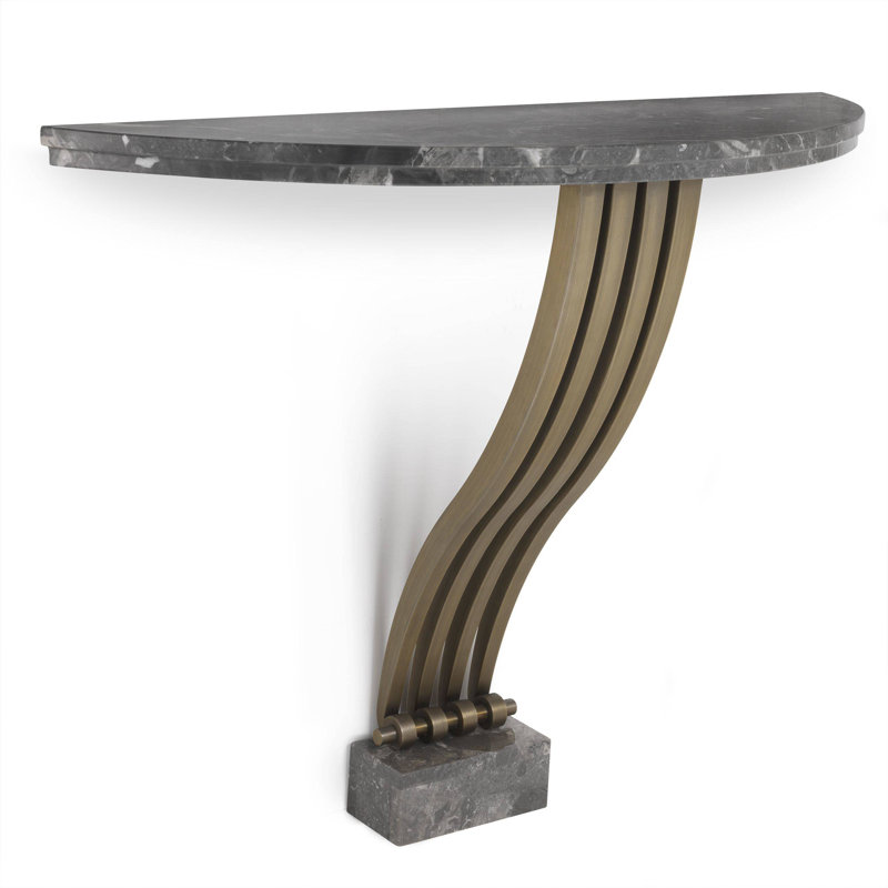 Renaissance 39'' W Console Table, Brass, Gray