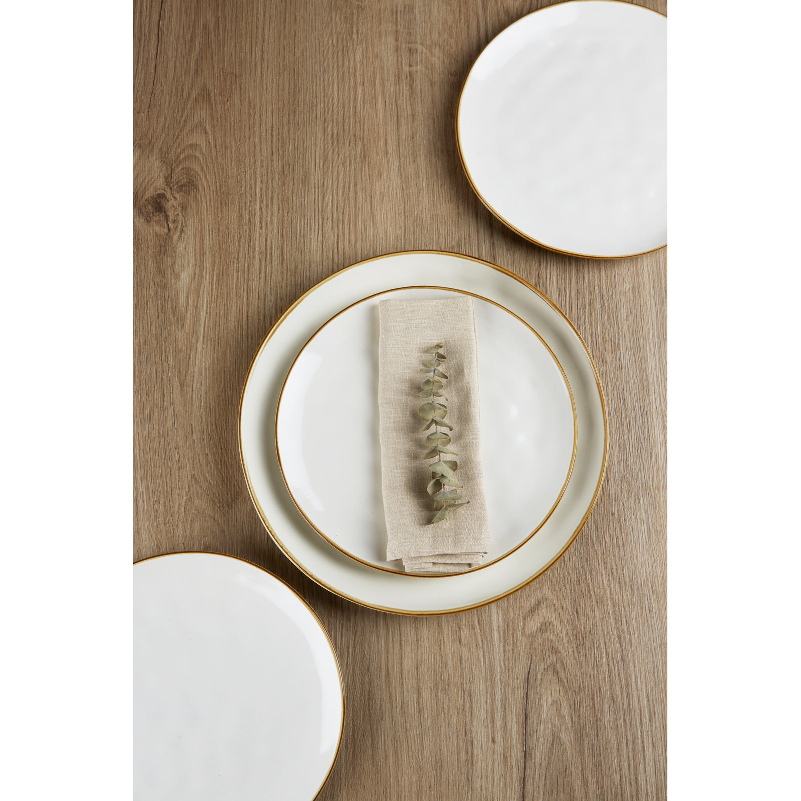 Leny 10.25'' Stoneware Dinner Plate, Vanilla White