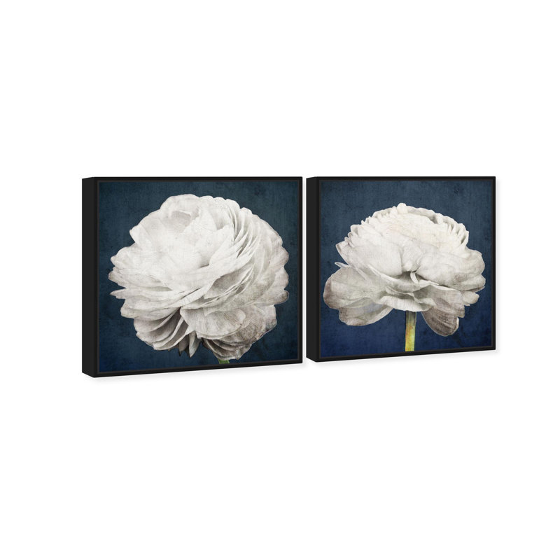 Oliver Gal Pretty View Set Floral and Botanical - Framed Canvas Art, Black, 26" H x 26" W