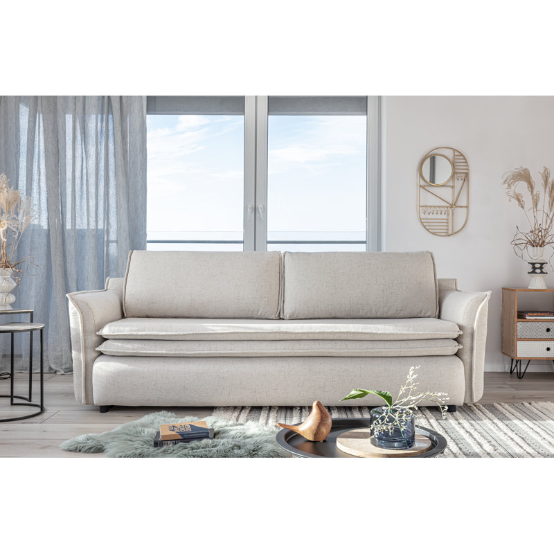 Charming Charlie 3 Seater Sofa Bed, Beige
