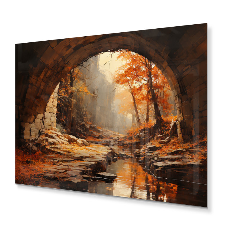 Beige Tunnel Rustic Gateway I - impression sur métal, H 12 po x l 20 po x P 1 po