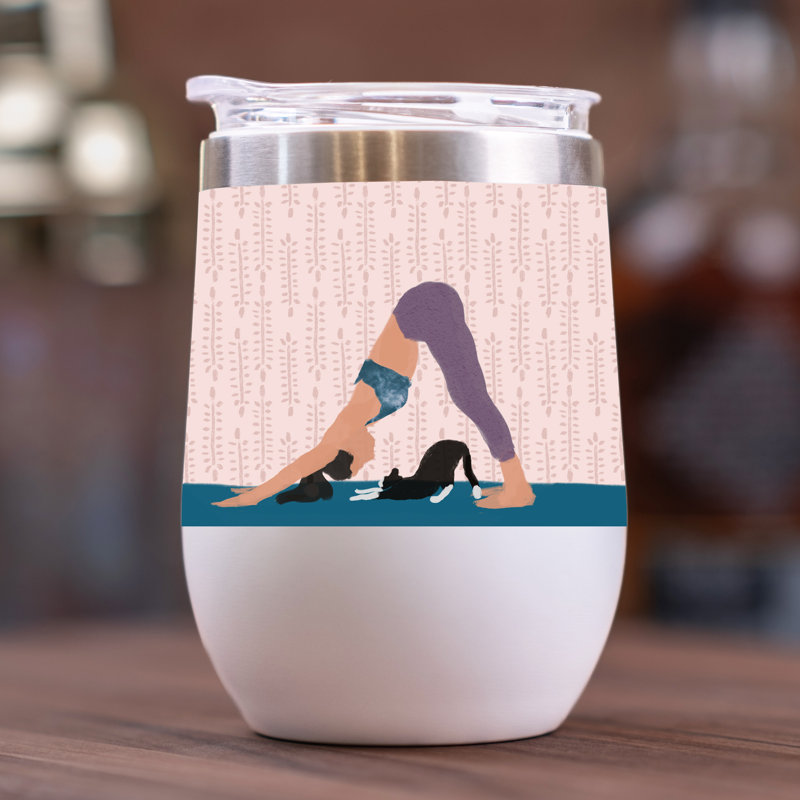 Chat 11 oz. Verre à vin, Rose / blanc