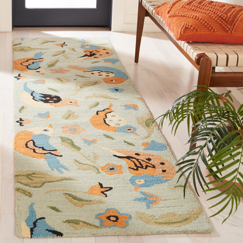Alston Hand Hooked Wool Floral Rug, Runner 2'3" x 8'