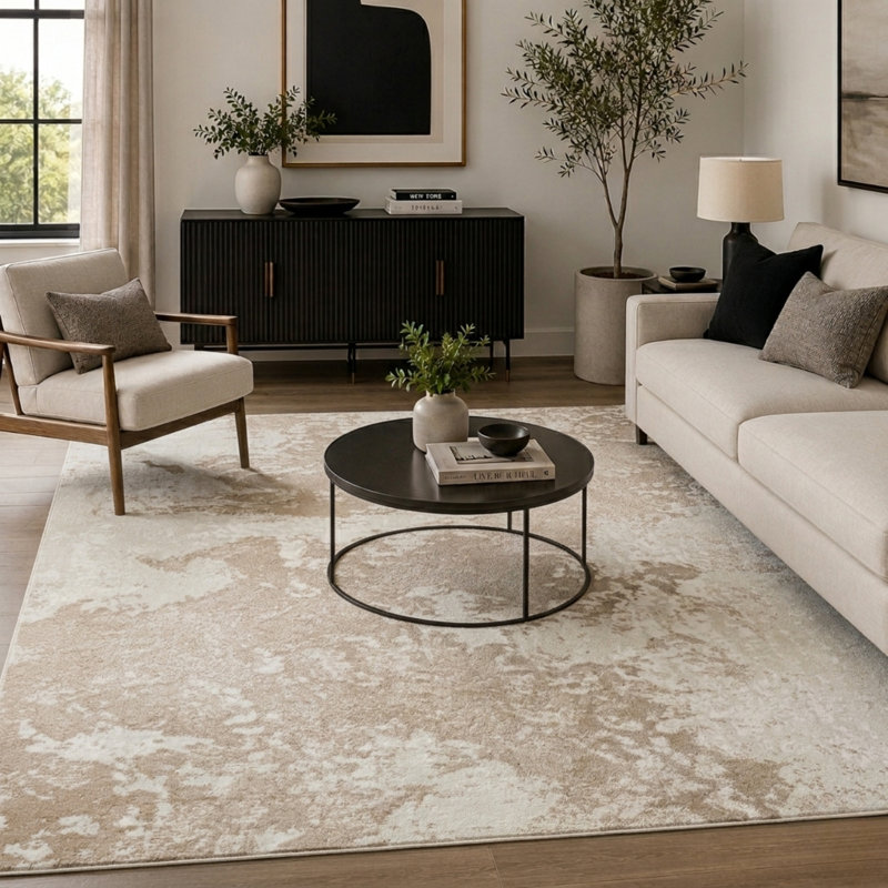Mccaughey Serenity Stone/Beige Rug, Rectangle 120 x 170cm