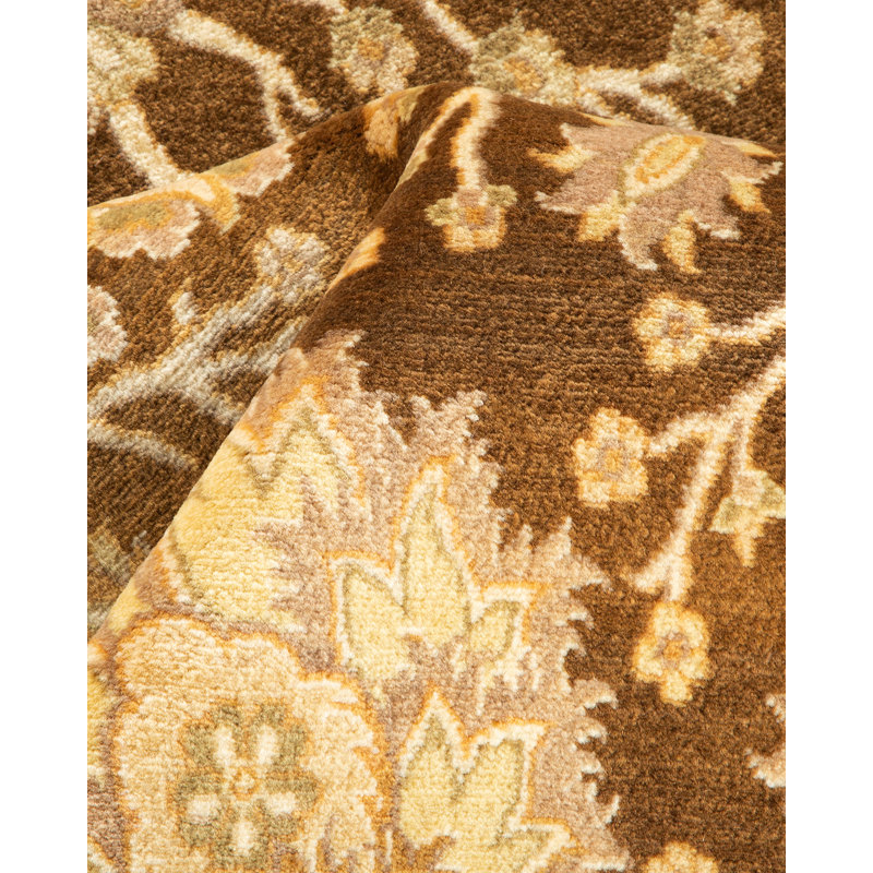 Tapis unique ivoire / brun / gris 4 pi 2 po x 6 pi 3 po Mogul
