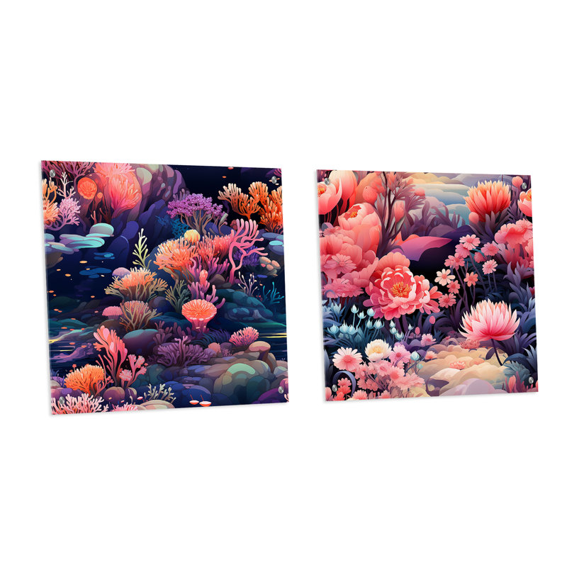 Rosenbaum - Ensemble de 2 verres muraux en acrylique, H 30 po x l 61 po