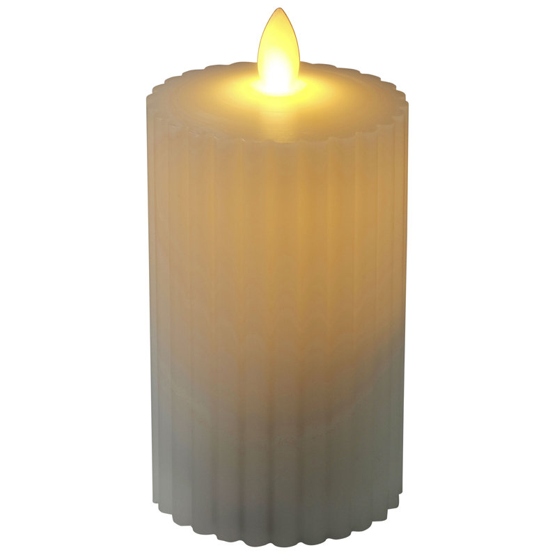 Fluted LED Wax Pillar, 3x6 Inch