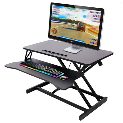 Adjustable Height Standing Laptop Desk,Adjustable Sit To Stand Up Workstation  With Keyboard Tray,Black