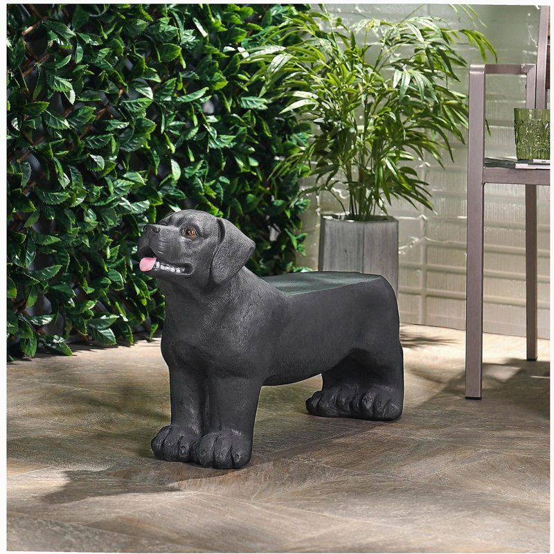 Banc d'extérieur MGO DOG Bench, noir mat + noir, aucun assemblage requis