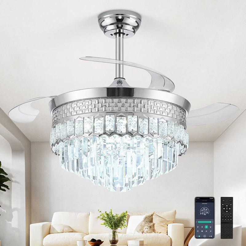 Shrinking Crystal Ceiling Fan