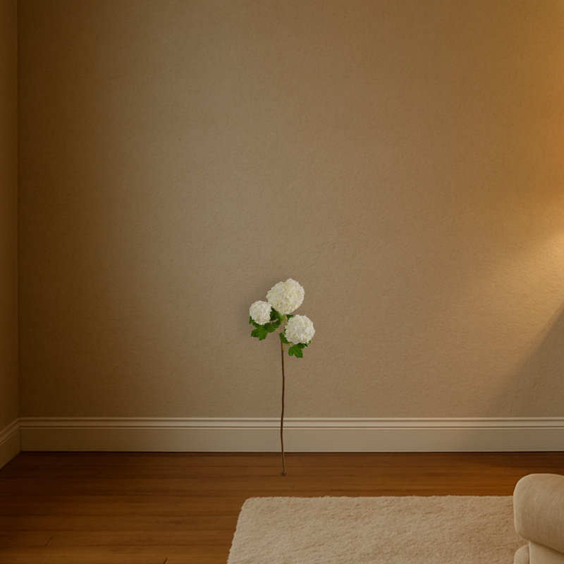 Snowball Hydrangea Artificial Flower, White