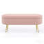 Banc de rangement repose-pieds ovale en flanelle avec pieds en métal - rose (43,5 po x 16 po x 16 po)-1948896664-1948896667