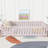Full Size Floor Bed With Fence And Door,Rubber Wood Floor Bed With Safety Guardrails,Pink-883246319-883246307