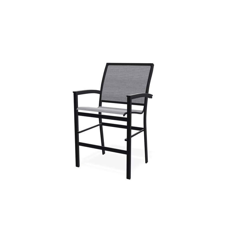Chaise de café empilable en aluminium Bazza, Noir, Étain Augustine