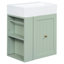 Meuble-lavabo de 20 pouces avec lavabo intégré en céramique, armoire et tiroir pour lavabo d'invités, tablette latérale ouverte