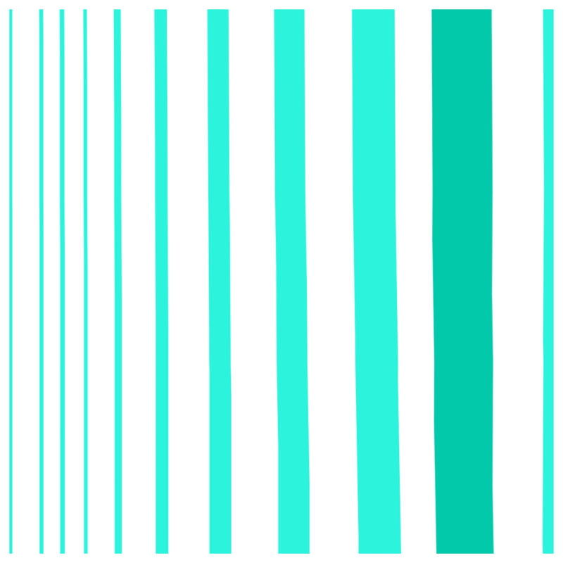Tapis de bain turquoise à rayures verticales, L 34 po x L 21 po