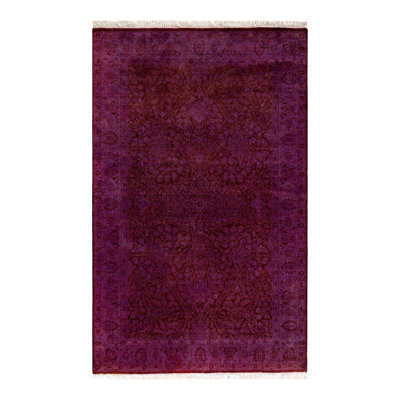 Tapis noué à la main Mazarine, unique en son genre - mauve
