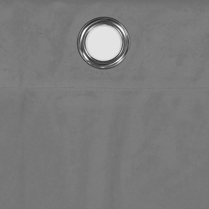 Myron Heavy Crushed Velvet Eyelet Room Darkening Thermal Drape Curtains, 168cm Width x 228cm Drop, Grey
