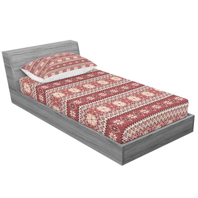Microfiber Chevron Sheet Set, Twin Sheet Set with Fitted Sheet