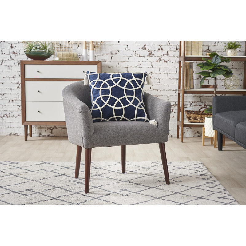 Lily Geometric Throw Pillow, Navy