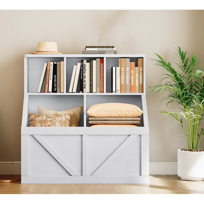 Toy Storage Organizer For Kids, Boys Girls Toddler Bookshelf Toy Organizer, White