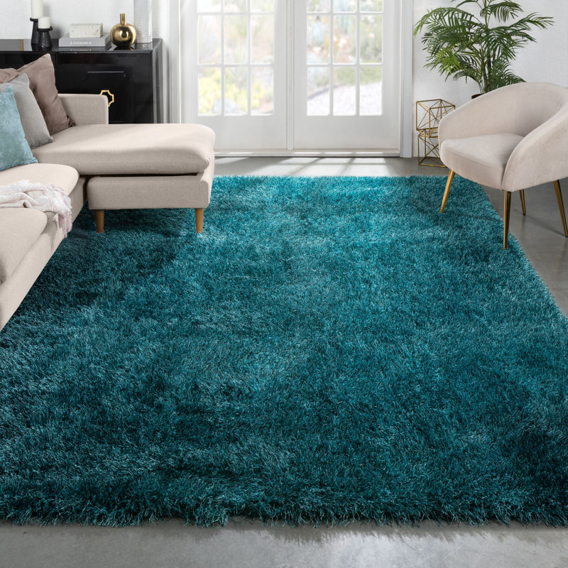 Kuki Solid Colour Shaggy Shag Area Rug, Rectangle 120 x 160cm