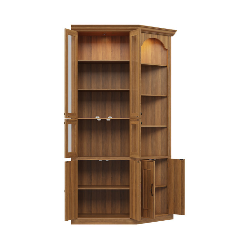 Garde-manger d'angle 90,3 "avec 8 portes, Brun