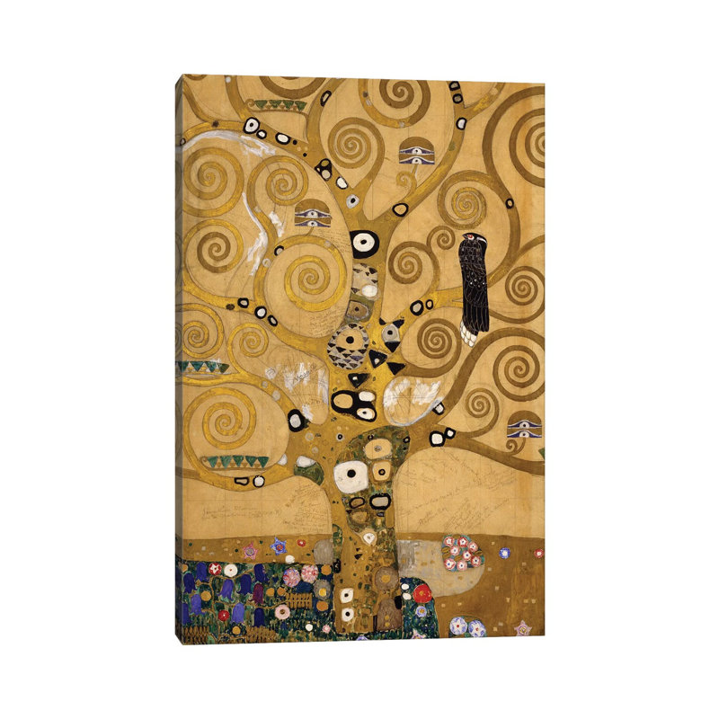 Tree Of Life Detail Of The Left Hand Side, C.1905-09 by Gustav Klimt - Wrapped Canvas Painting, 20.32 cm H x 30.48 cm W