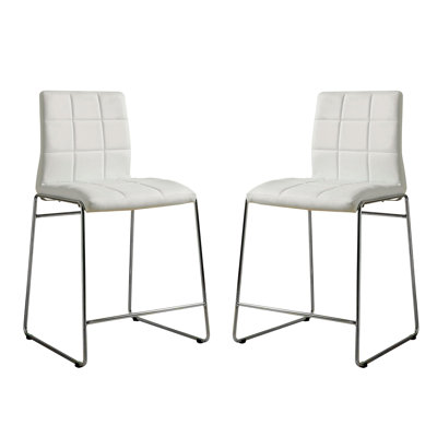 Upholstered Counter Chairs - White With 2 For Dining Room Of Legs Sparkling Seating