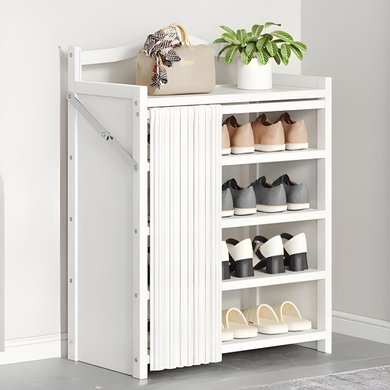 Free Installation Bamboo Multi-Layer Shoe Rack For Household Use, Large Capacity, Space Saving, Dust-Proof Storage Shoe Cabinet