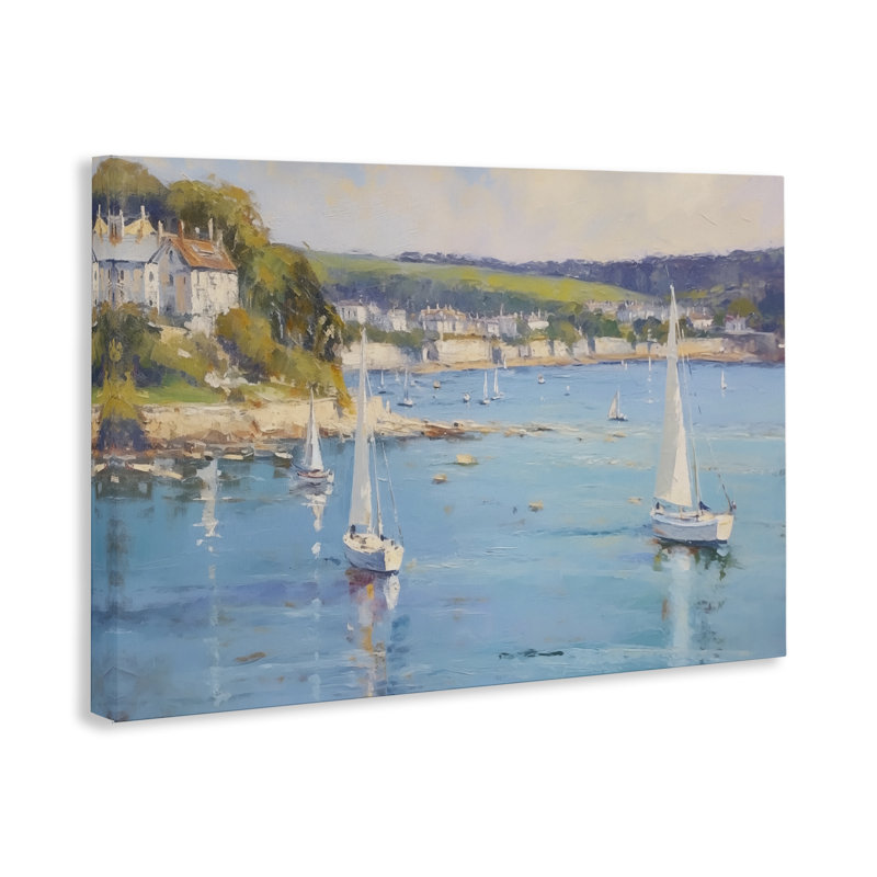  Voiliers sur le rivage, art mural par LSR Design Studio, H 24 po x l 36 po