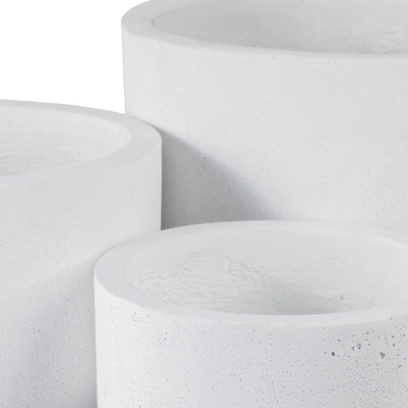 Ensemble de pots de drainage en fibre de verre et en ciment