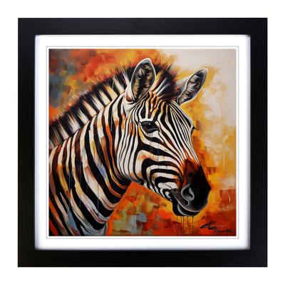 Zebra Expressionism - Framed Print