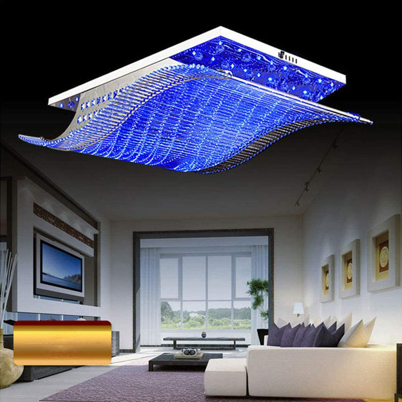 Luminaire suspendu moderne en cristal à DEL