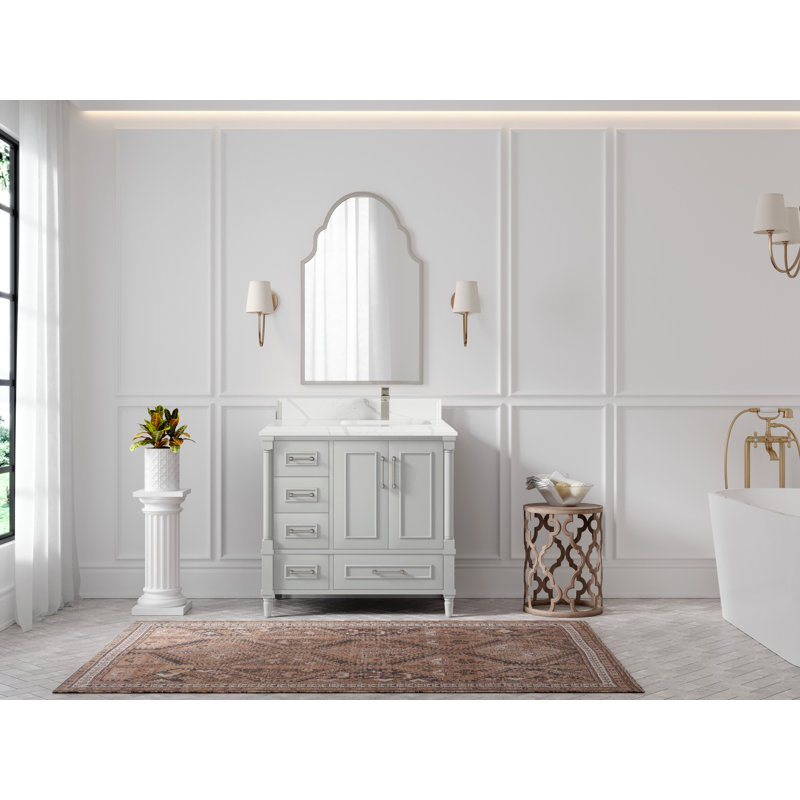 Ensemble de meuble-lavabo simple 36 po Aberdeen, Calacatta Laza