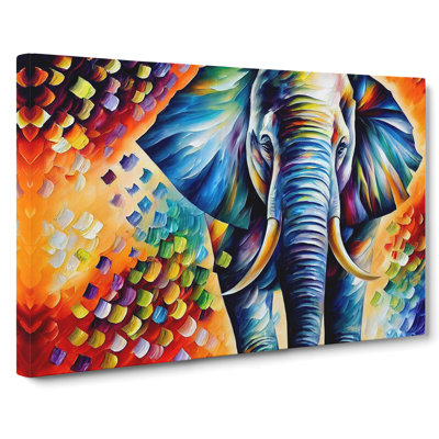 Elephant Painting Abstract - Wrapped Canvas Painting