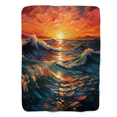 Evening Waves - 1 Piece Premium Sherpa Blanket