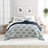 Becky Cameron Microfiber Reversible Quilt Set, Navy/White-558319258