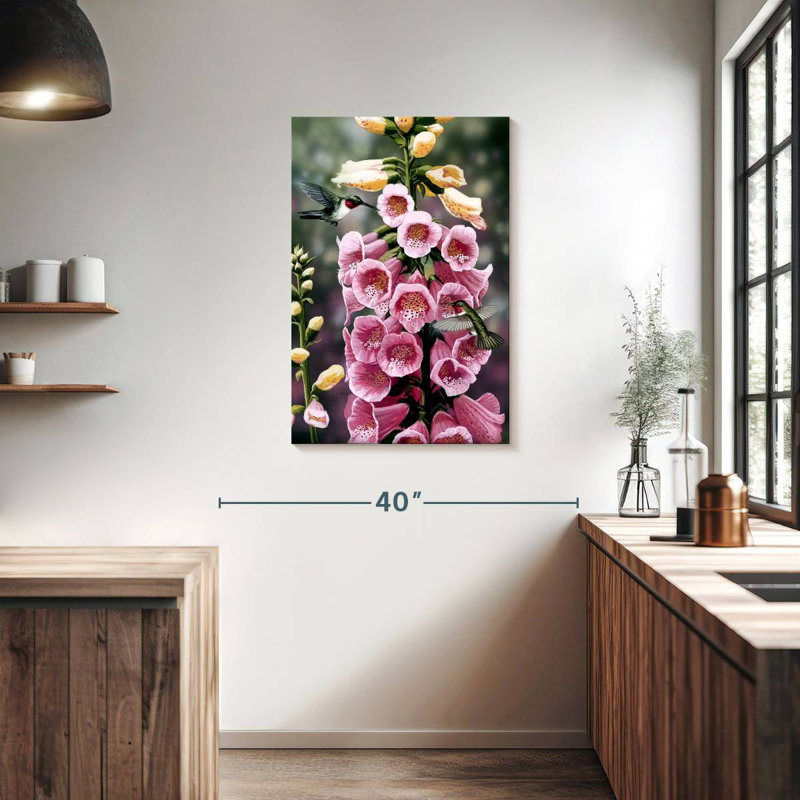 Harnek Hummingbirds Foxgloves, 36" H x 24" W