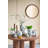 8X8x8" Round White Ceramic Vase With Blueberry Motif